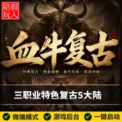 热血传奇单机版电脑血牛复古三职业特色五个大陆假人陪玩微端光柱