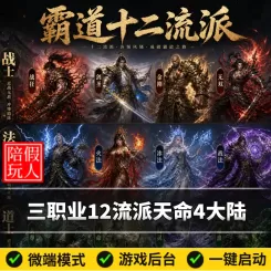热血传奇单机版电脑霸道十二流派三职业四个大陆假人陪玩微端光柱